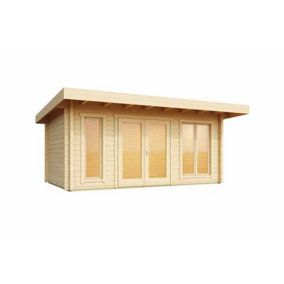Dorset 72-Log Cabin, Wooden Garden Room, Timber Summerhouse, Home Office - L510 x W360 x H238 cm
