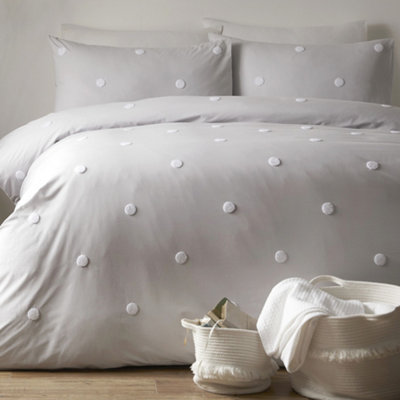 Dot Garden 100% Cotton Embellished Duvet Cover Set