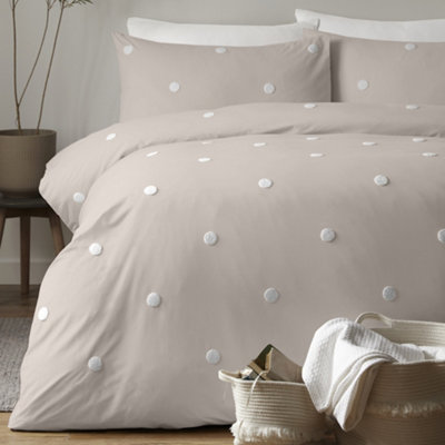 Dot Garden 100% Cotton Embellished Duvet Cover Set