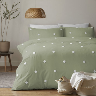 Dot Garden 100% Cotton Embellished Duvet Cover Set