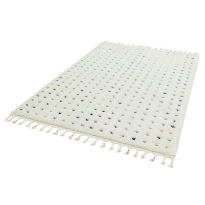 Dotted Kilim Modern Moroccan Easy to clean Rug for Dining Room-200cm X 290cm