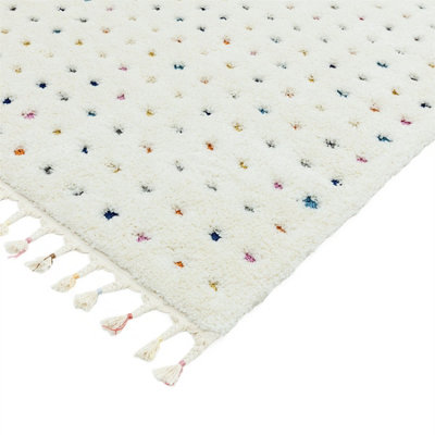 Dotted Kilim Modern Moroccan Easy to clean Rug for Dining Room-200cm X 290cm