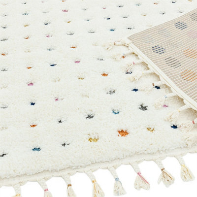 Dotted Kilim Modern Moroccan Easy to clean Rug for Dining Room-200cm X 290cm