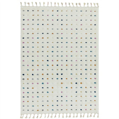 Dotted Kilim Modern Moroccan Easy to clean Rug for Dining Room-200cm X 290cm