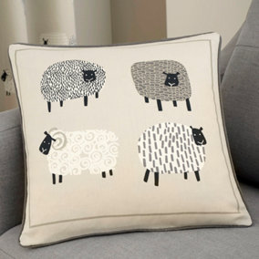 Dotty Sheep Filled Cushion 100% Cotton