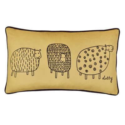 Dotty Sheep Soft Touch Velvet Filled Cushion