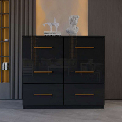 High Gloss Black Chest Of Drawers and Bedroom Furniture at B&Q