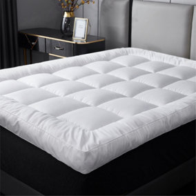 Double 4 Inch Thick Double Super Soft Mattress Topper, Hypoallergenic, Comfy, Deep Fill - Machine Washable