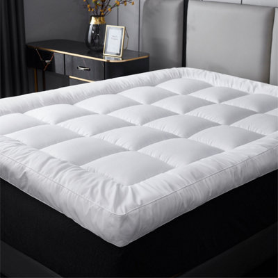 Double 4 Inch Thick Super Soft Mattress Topper, Hypoallergenic, Comfy, Deep  Fill - Machine Washable