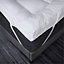 Double 4 Inch Thick Super Soft Mattress Topper, Hypoallergenic, Comfy, Deep Fill - Machine Washable