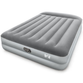 Double Air Bed with Built In Electric Pump Deluxe Inflatable Airbed Mattress Trail