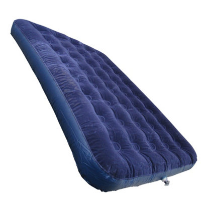 Double Airbed (Inflatable Blow Up Raised Mattress Flocked Camping ...