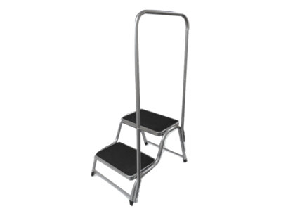 Double Anti Slip Step with Support Handrail - Caravan Motorhome Disabled Aid Assist