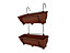Double Balcony/Fence Holder - Decorative Trellis Back Planter Holder - Terracotta
