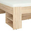 Double Bed Frame Euro Headboard Storage Shelves Drawers Slats Oak Effect Nepo