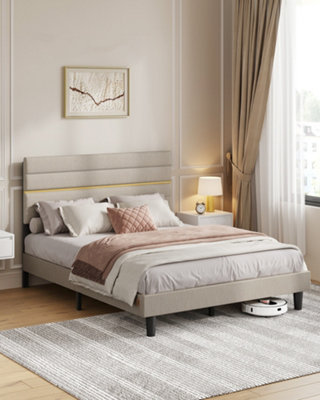 ベッドフレーム New Bed matress double size Double Bed 160 x 200 cm with 4 Drawers and USB C Socket, Double