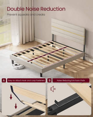 Double Bed Frame, for 135 x 190 cm Mattress, Adjustable