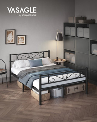 Double Bed Frame, Metal Bed Frame, Fits 135 x 190 cm Mattress