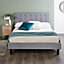 Double Bed Frame Upholstered Grey With Legs 4ft6