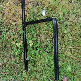 Double Bird Crook., Wild Bird Feeding Station - Solid Steel - W62.5 x H221 cm - Black