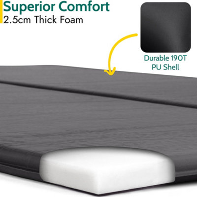 Double Camping Mat Self Inflating Inflatable Camp Roll Mattress With Bag Black Trail - 3