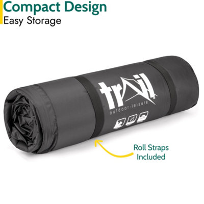 Double Camping Mat Self Inflating Inflatable Camp Roll Mattress With Bag Black Trail - 4