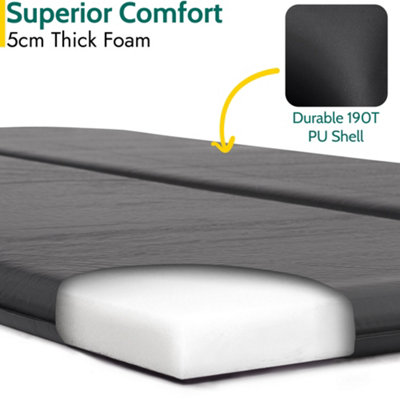 Double Camping Mat Self Inflating Inflatable Roll Mattress Extra Thick 5cm Black Trail
