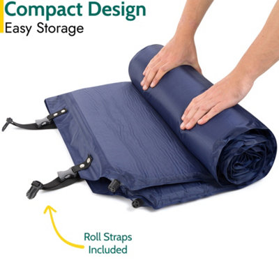 Double Camping Mat Self Inflating Inflatable Roll Mattress Extra Thick 5cm Blue Trail - 4