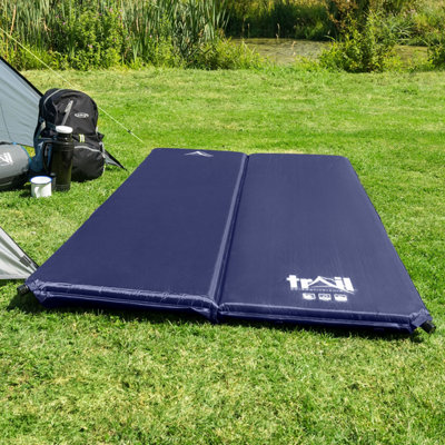 Double Camping Mat Self Inflating Inflatable Roll Mattress Extra Thick 5cm Blue Trail - 7