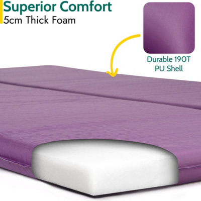 Double Camping Mat Self Inflating Inflatable Roll Mattress Extra Thick 5cm Purple Trail - 3