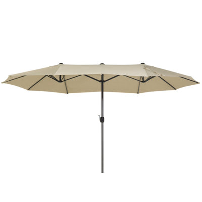 Double Canopy Garden Parasol 2.7 x 4.6 m Beige SIBILLA