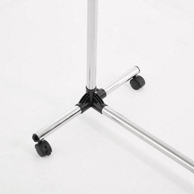 Double Clothes Rail, Extended Top Rail Adjustable Height, Chrome