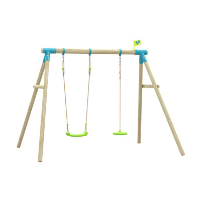 Double Compact Knightswood Swing with Rapide Swing & Button Seat - FSC certified