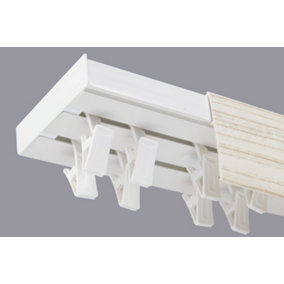 Double Curtain Ceiling Rail Track PCV 180 cm (L) CLIPS + BLEACHED COVER