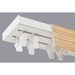 Double Curtain Ceiling Rail Track PCV 180 cm (L) CLIPS + PINE COVER