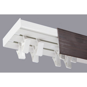 Double Curtain Ceiling Rail Track PCV 180 cm (L) CLIPS + WENGE COVER