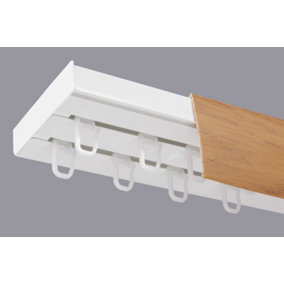 Double Curtain Ceiling Rail Track PCV 180 cm (L) HOOKS + ALDER COVER