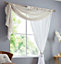 Double Display Voile 150cm x 183cm Taupe/White Slot Top Curtain Panel