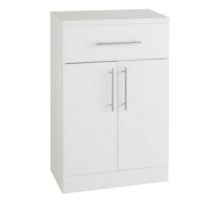 Double Door Bathroom Base Unit - Gloss White - (Impact)