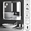 Double Door LED Illuminated Sensor Mirrored Bathroom Cabinet with Demist Shaver Socket W 650mm x H 600mm