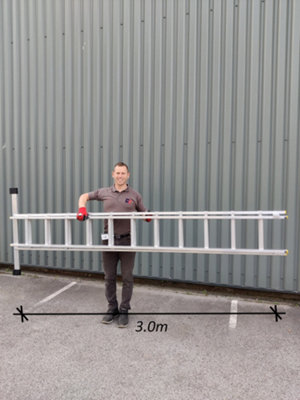 Double Extension Ladder 2 x 11 Rung 5.0m Max Open Height 3.0m Closed Ladders
