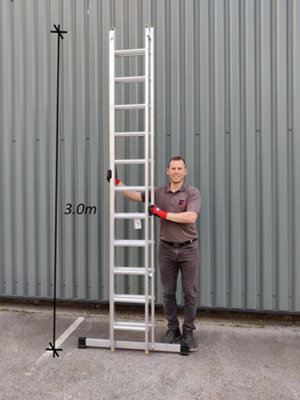 Double Extension Ladder 2 x 11 Rung 5.0m Max Open Height 3.0m Closed Ladders