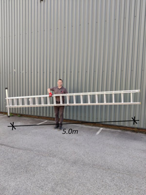 Double Extension Ladder 2 x 19 Rung 9.0m Max Open Height 5.0m Closed Ladders