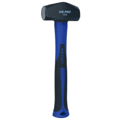 Double Face Sledge / Lump Hammer TPR Handle With Fibreglass Shaft 2lb Brick
