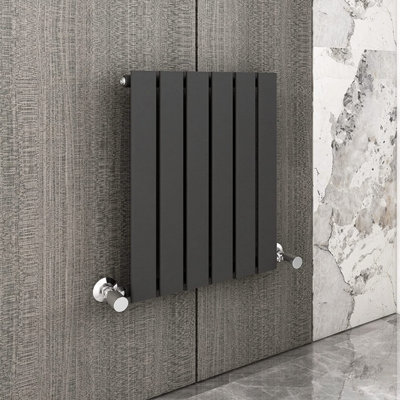 Double Flat Panel Vertical Column Radiator 600x408 mm Anthracite by MCC Direct