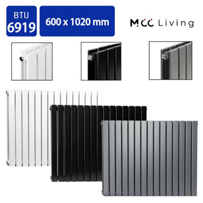Double Flat Panel Vertical Column Radiator (H)600mm by MCC Direct
