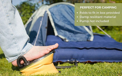 Double Flocked Camping Airbed - Durable, Comfortable, and Easy to Inflate Blue