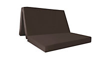Double Folding Z Bed, Tri - Folding Futon Mattress, Travel Camping Bed With Protective Travel Cover, Chocolate Brown