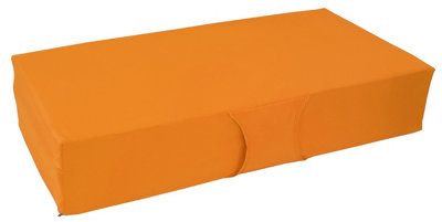 Double Folding Z Bed, Tri - Folding Futon Mattress, Travel Camping Bed With Protective Travel Cover, Orange