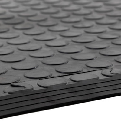 Double Garage Pack 40 Sq M Bubble Finish Vinyl Floor Tiles & Doorway Trim 8mm Thick